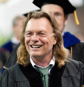 The Spring 2010 commencement ceremony took place in the Alexander Memorial Coliseum. Thomas Lux, professor in the school of Literature, Communication & Culture (LCC) 